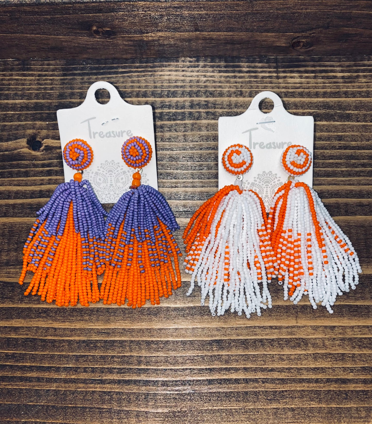 Gameday Beaded Tassel Earrings