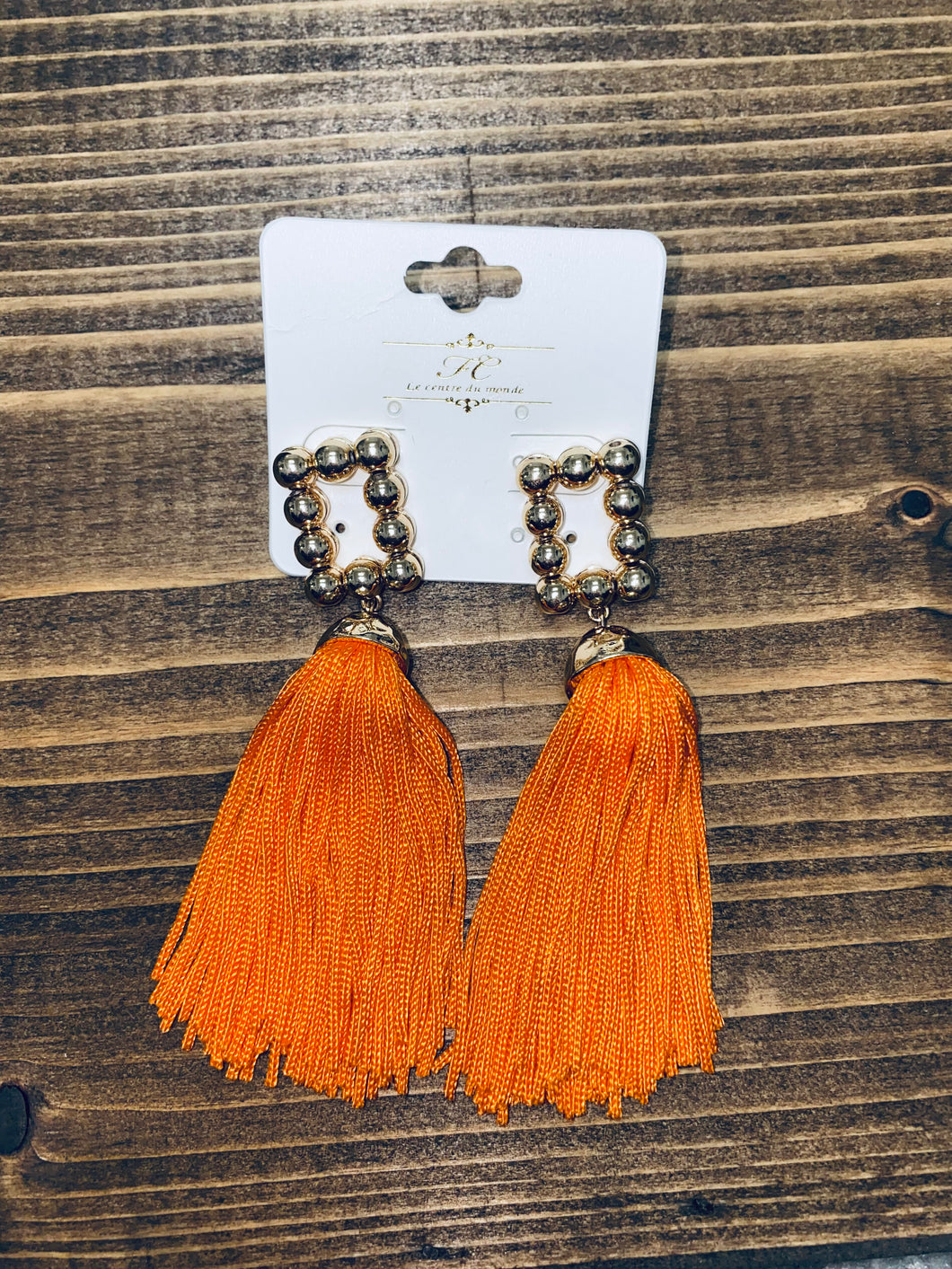 Golden Gameday Tassel Earrings