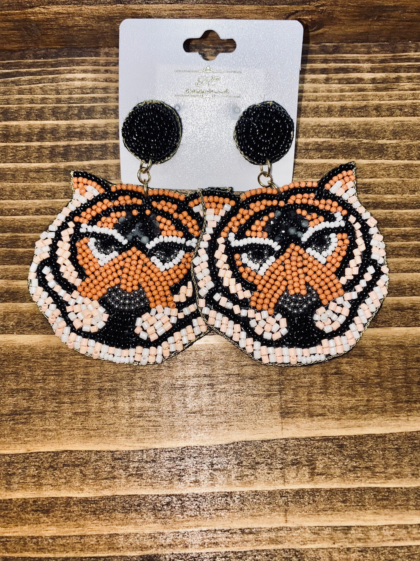 Gameday Tiger Beaded Earrings