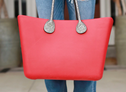 Cheetah Vegan Leather Versa Tote Exchangeable Straps