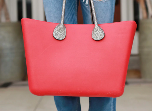 Cheetah Vegan Leather Versa Tote Exchangeable Straps