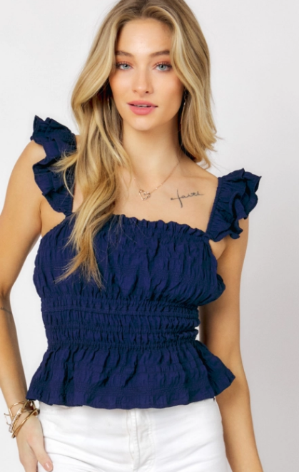 Square Neck Ruffle Top
