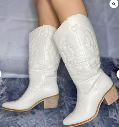 Wilder White  Cowboy Boot
