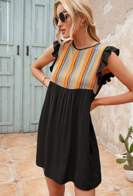 Sassy in Stripes Color Block Dress