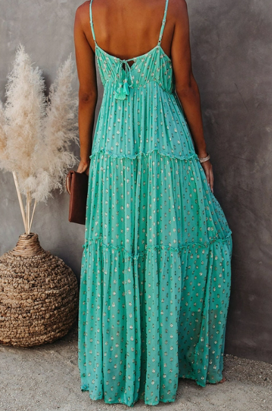 Ruffle Slip Maxi Dress