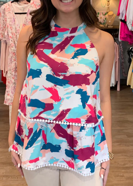 Color Me Beautiful Layered Halter Top