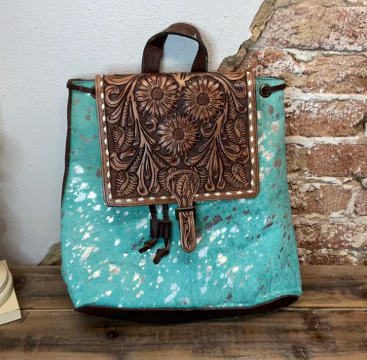 A D Turq Splatter Backpack