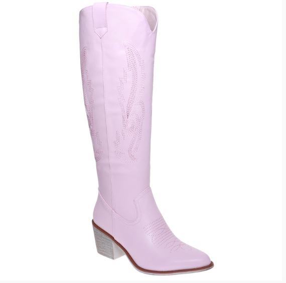 Pop of Pink Western Boots