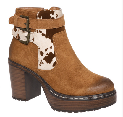 Double Buckle Hide Booties