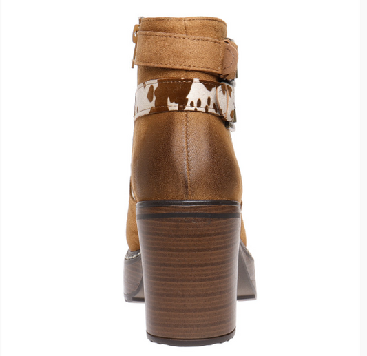 Double Buckle Hide Booties