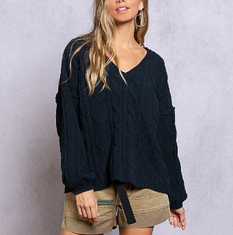 Open Tie Back Pocketed Sweater
