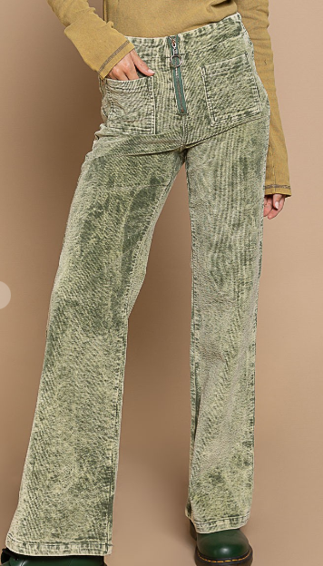Olive Straight Leg Cords