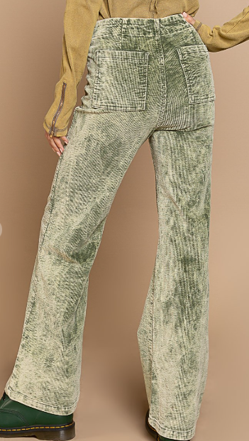 Olive Straight Leg Cords