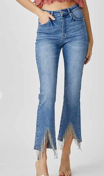 Rhinestone Fringe Denims