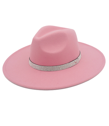 Rhinestone Wide Brim Hat