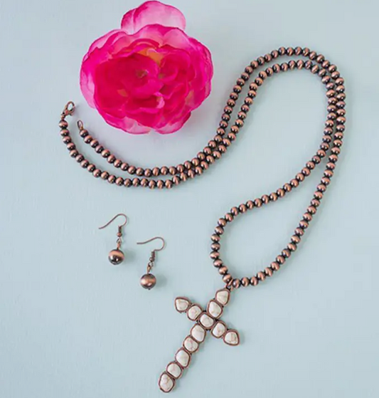 Navajo Pearl Cross Necklace