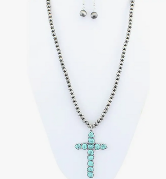 Navajo Pearl Cross Necklace