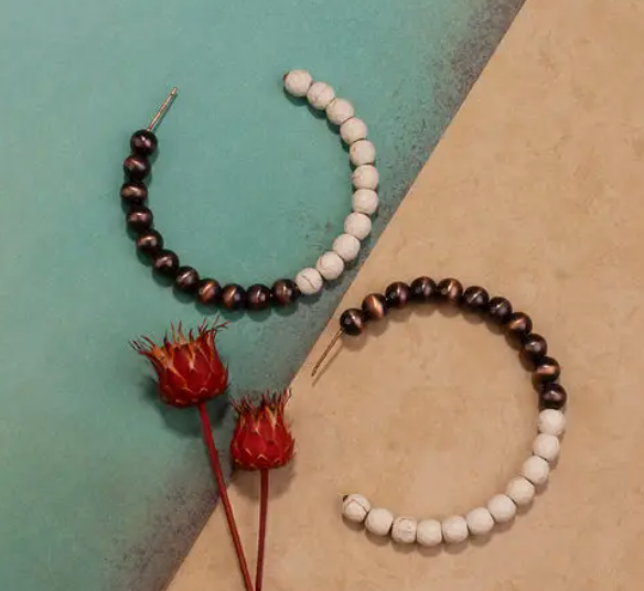 Navajo Beaded Hoop Earrings