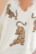 Load image into Gallery viewer, Frayed Sequin Tiger Pullover
