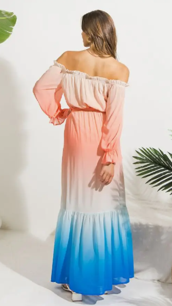 Ombre Off Shoulder Maxi