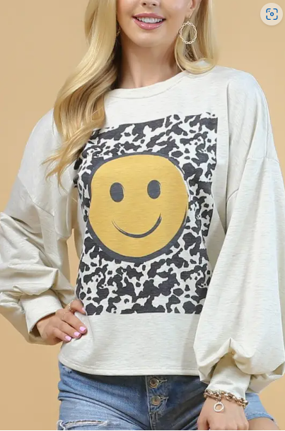 Leopard Smiley Sweatshirt