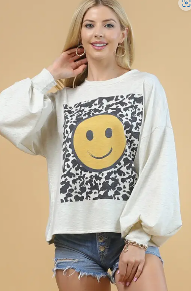 Leopard Smiley Sweatshirt