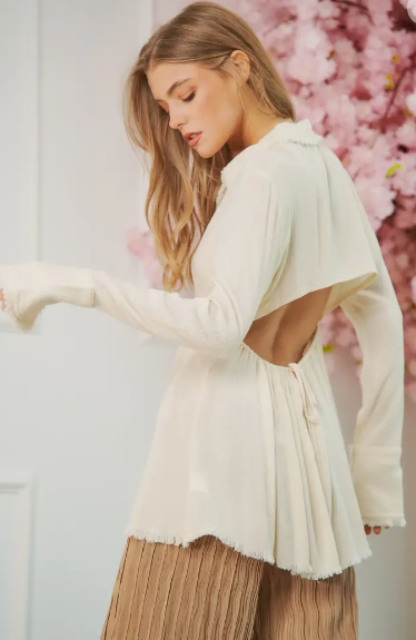 Open Back Babydoll Blouse