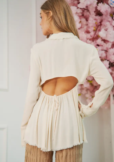 Open Back Babydoll Blouse