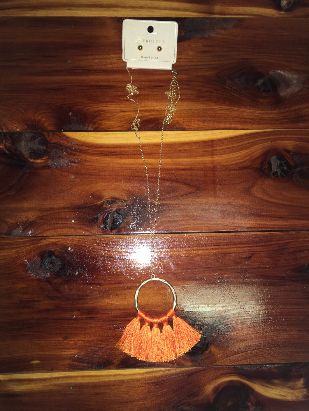 GameDay Circle Tassel Necklace