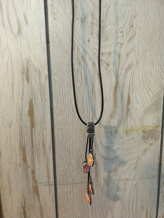 Geode Genuine Leather Necklace