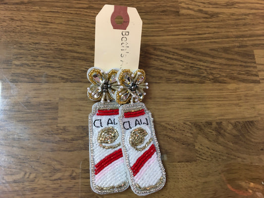 White Claw C-Bead Earrings