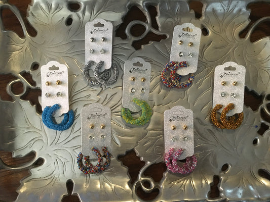 Princess Beaded Hoop Earring Set