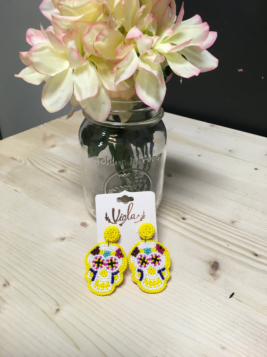 Beaded Skull Earrings
