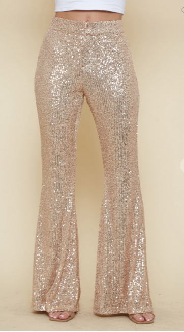 Sequin Flare Dress Pants