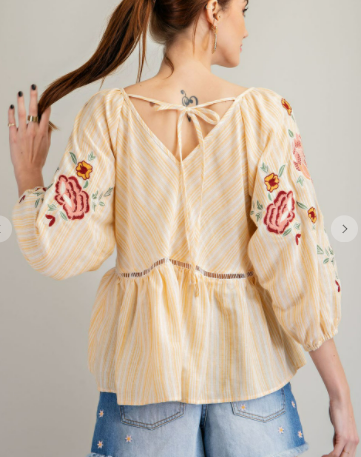 Floral Canvas Blouse