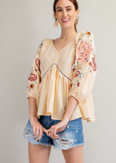 Floral Canvas Blouse